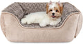 Beige Orthopedic Sofa-Style Pet Bed with Raised Sides – Multiple Sizes