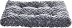 Grey Plush Washable Pet Bed and Crate Pad for Cats and Dogs