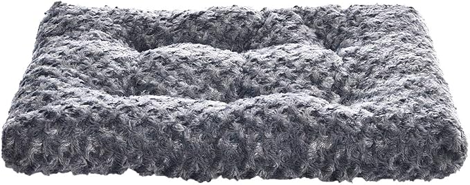 Grey Plush Washable Pet Bed and Crate Pad for Cats and Dogs