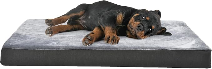 Grey Cooling Gel Memory Foam Dog Bed with U-Shaped Bolsters – 35 × 22 Inches