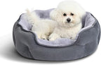 Grey Round Plush Pet Bed for Small Dogs and Indoor Cats – 20 Inch