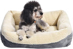 Grey Self-Warming Plush Pet Bed for Cats and Small Dogs