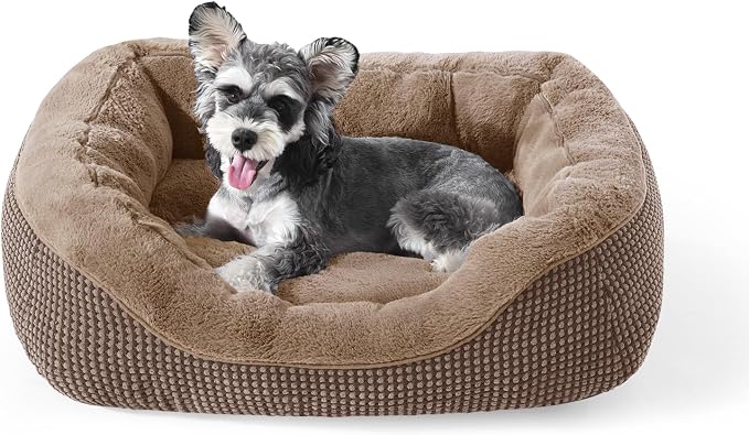 Plush Orthopedic Dog Bed with Raised Sides and Anti-Slip Base