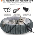 Adjustable Heated Donut Pet Bed for Cats and Small Dogs – 20 Inch