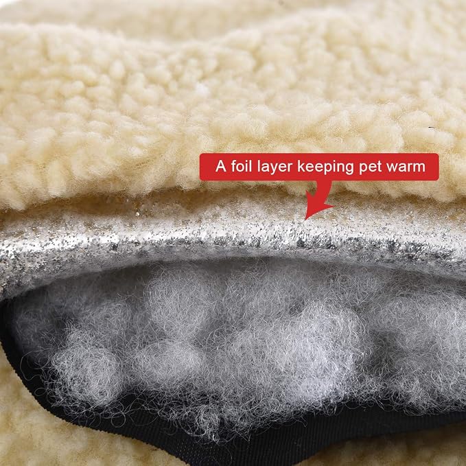 Grey Self-Warming Plush Pet Bed for Cats and Small Dogs