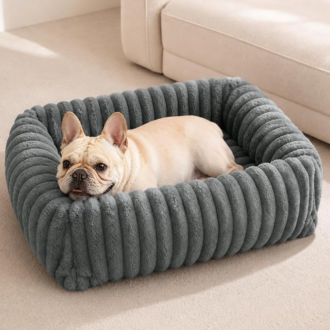 20-Inch Plush Donut Pet Bed with Removable Washable Cover