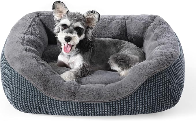 Plush Orthopedic Dog Bed with Raised Sides and Anti-Slip Base
