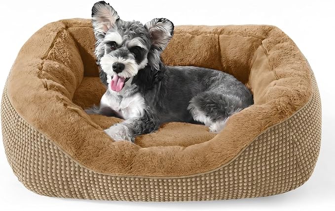 Plush Orthopedic Dog Bed with Raised Sides and Anti-Slip Base