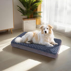 Large Orthopedic Memory Foam Dog Bed with Waterproof Washable Cover – Grey