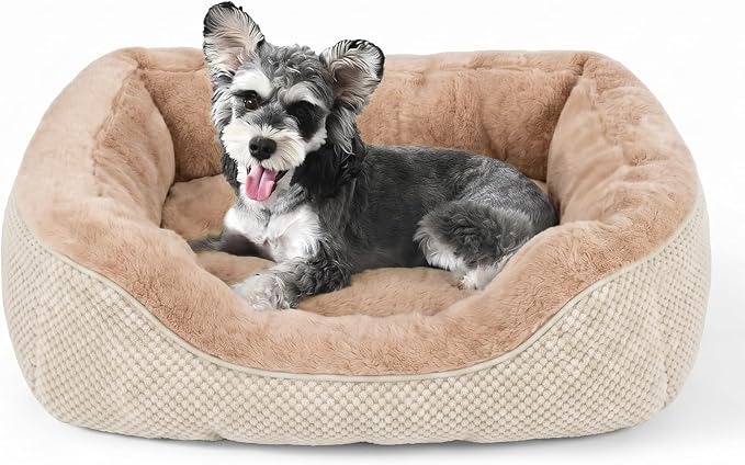 Plush Orthopedic Dog Bed with Raised Sides and Anti-Slip Base