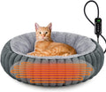 Adjustable Heated Donut Pet Bed for Cats and Small Dogs – 20 Inch