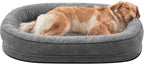 42-Inch Oval Orthopedic Dog Bed with 360° Bolster Support