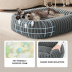 20-Inch Plush Donut Pet Bed with Removable Washable Cover
