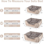 Beige Orthopedic Sofa-Style Pet Bed with Raised Sides – Multiple Sizes