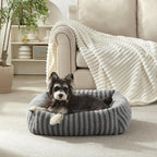 White Plush Pet Sofa Bed with Removable Cover for Small Dogs and Cats