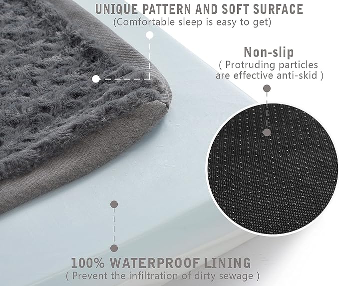 Large Orthopedic Memory Foam Dog Bed with Waterproof Washable Cover – Grey