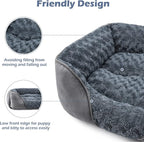 Small Orthopedic Rectangle Pet Bed with Raised Bolsters – 20 × 19 Inches