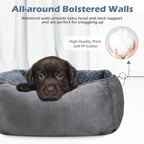 Small Orthopedic Rectangle Pet Bed with Raised Bolsters – 20 × 19 Inches