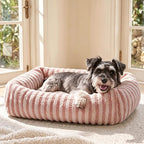 White Plush Pet Sofa Bed with Removable Cover for Small Dogs and Cats