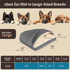 Heather Grey Hooded Cozy Cave Bed for Medium Dogs – Large
